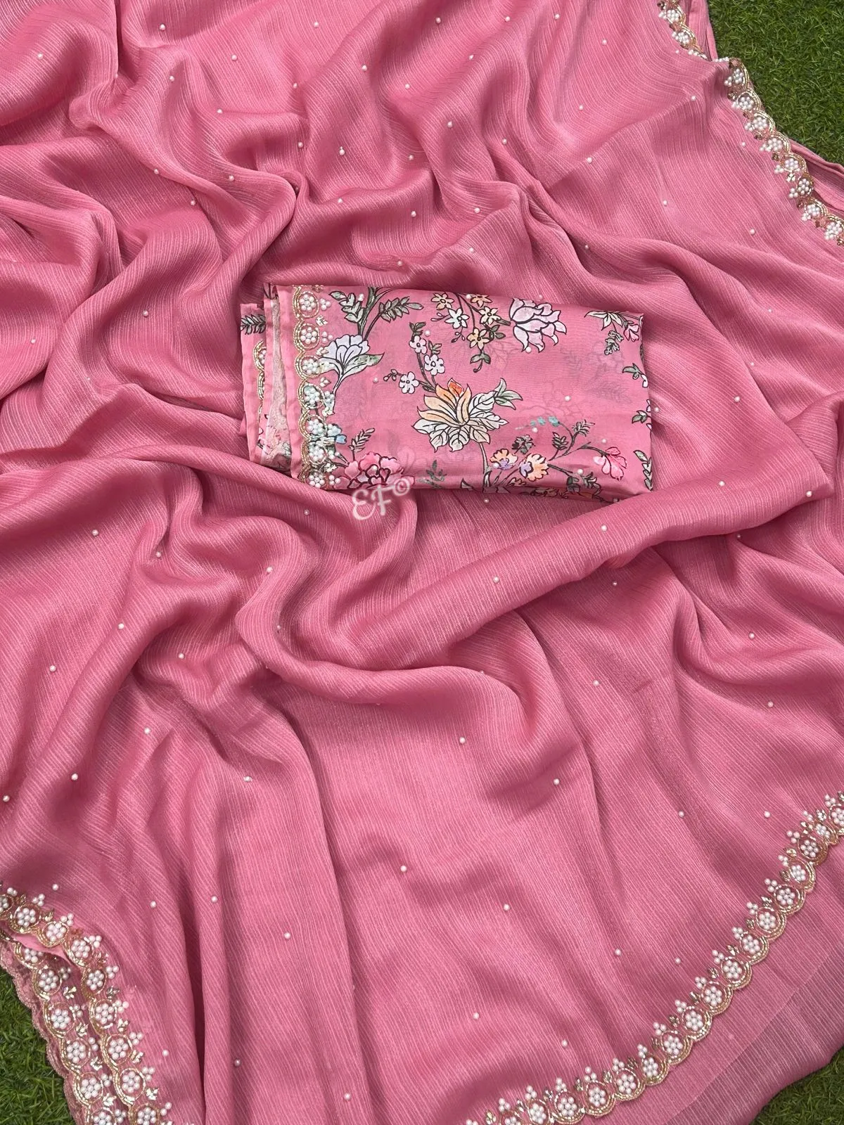 Latest and Exclusive Cocktail Party Georgette Silk Saree