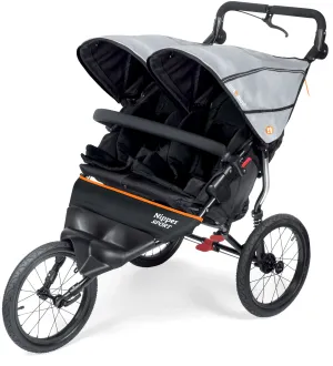Out n About Nipper Sport V5 Double Pushchair - Rock Salt Grey - Please allow 7 days for delivery