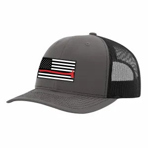 Thin Red Line Charcoal Grey and Black Snapback Cap